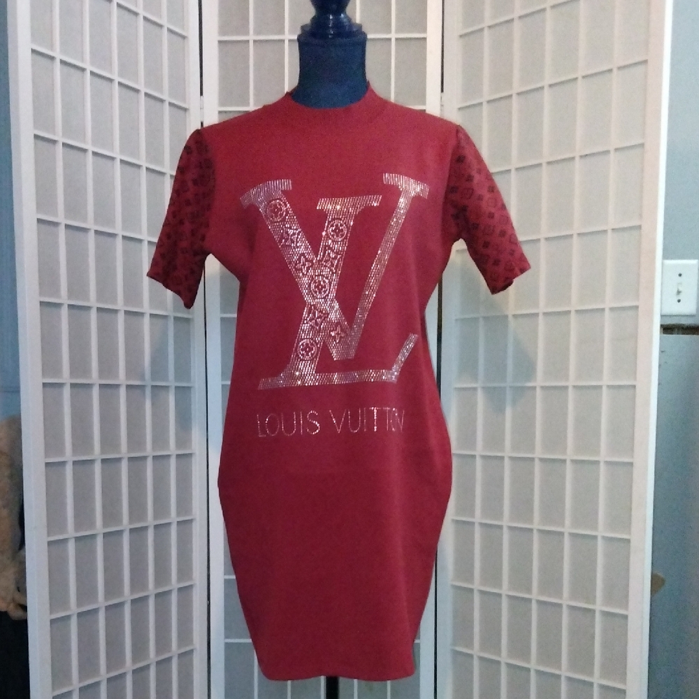 Louis Vuitton Cranberry Sweater Mini Dress